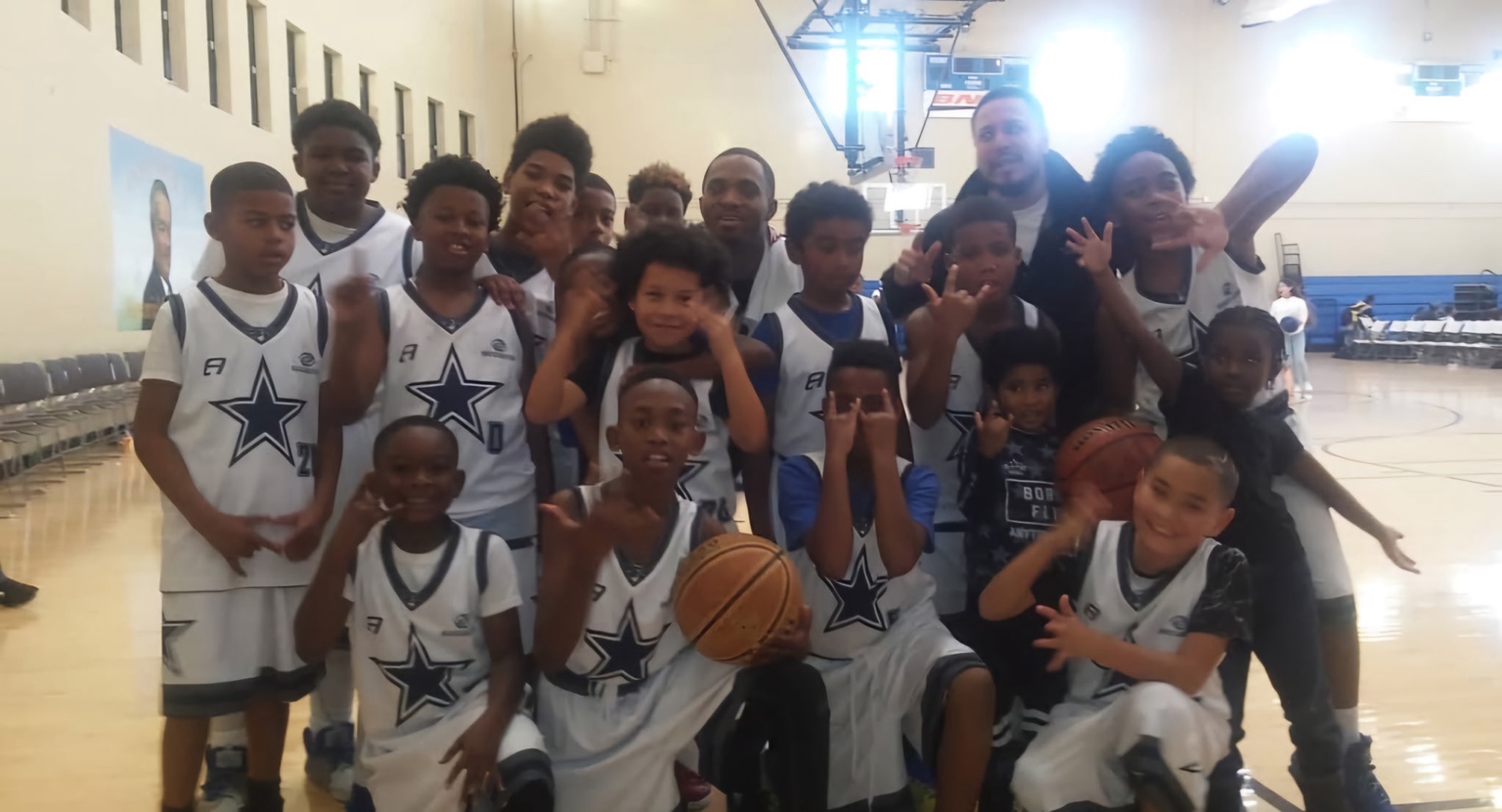 San Pablo youth basketball team and coaches